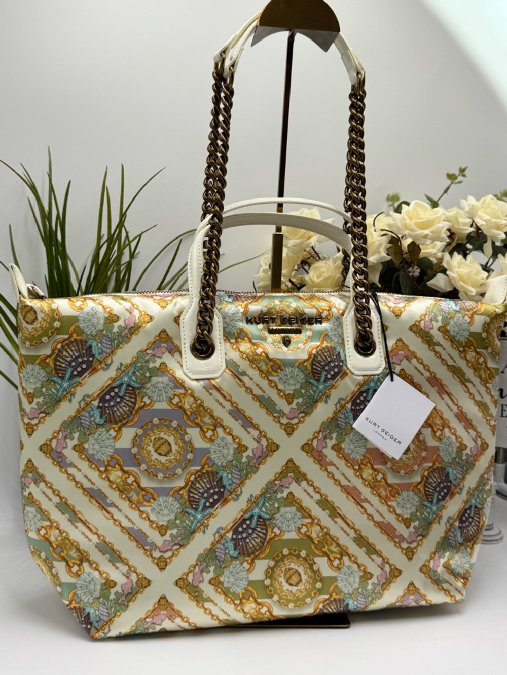 Kurt Geiger London Recycled Nylon Seashell Print Shopper Tote Bag